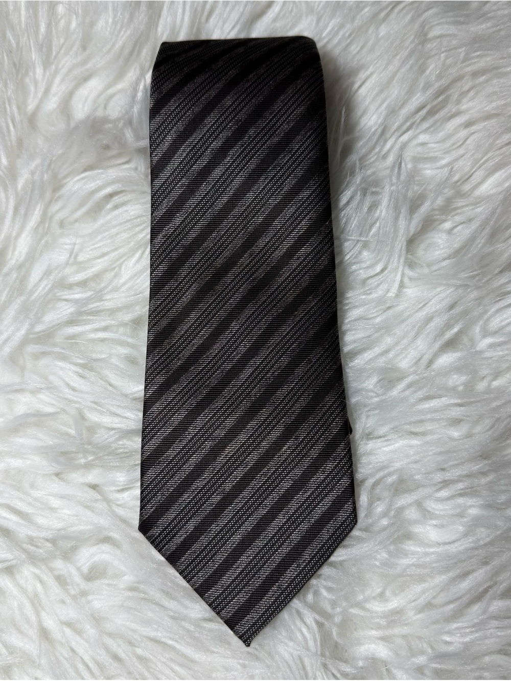 Z Zegna Black Diagonal Stripe Tie